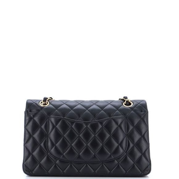 Chanel Classic Double Flap Bag Quilted Lambskin Medium Black - Picture 3 of 16